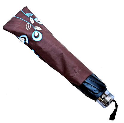 Floral Print Solid Color Stylish 3-Fold UV Protection Umbrella For Women Pack of 1