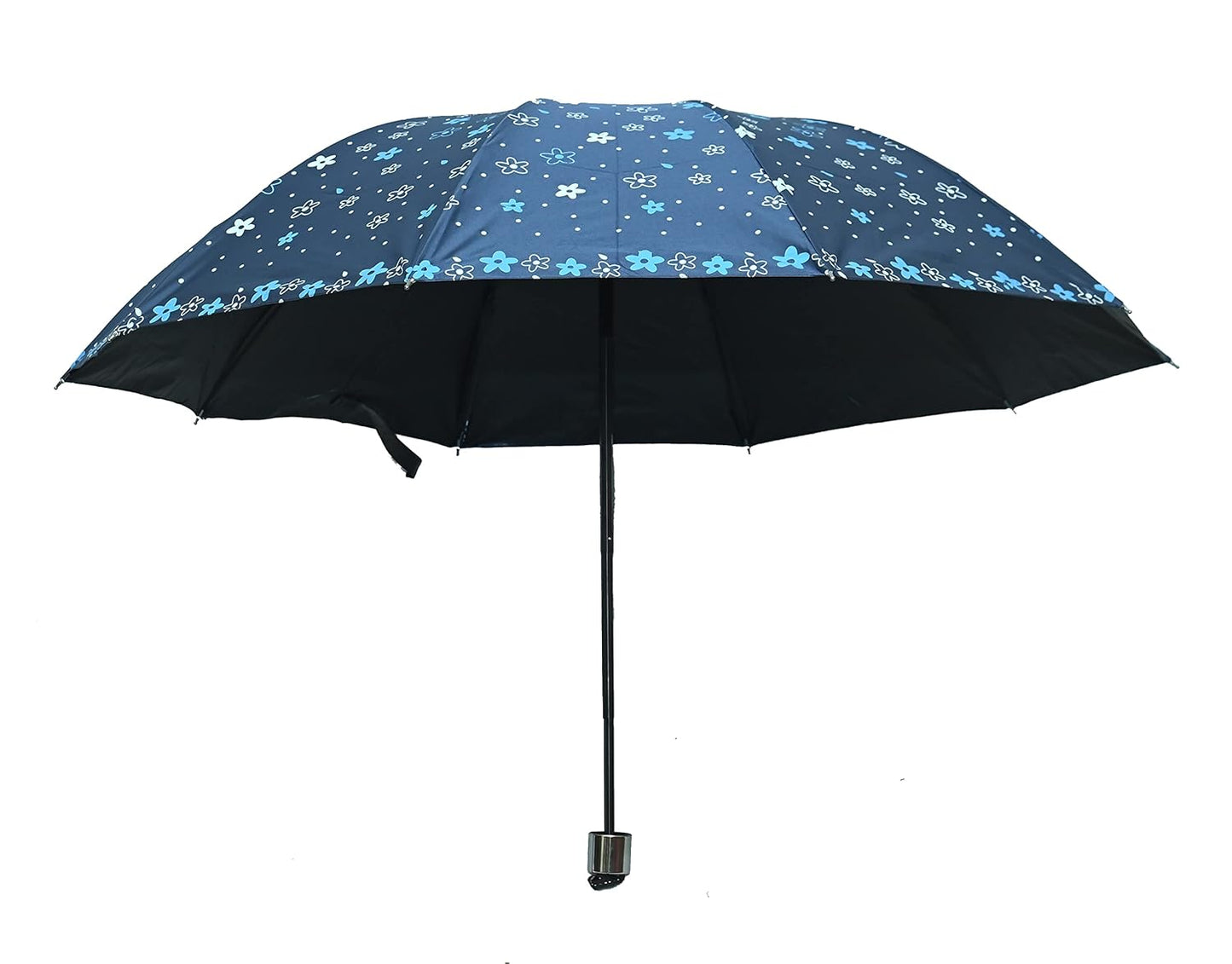 Floral Print Anti Uv/Rain 3 Folding Umbrella, Pack Of 1