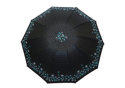 FloralPrinted 3 Fold Anti-Uv,Inner Solid Color Women Compact Umbrella,Pack of 1