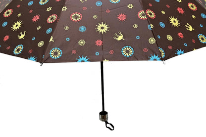COMPACT 3 FOLD SUN/RAIN PRINTED UV PROTECTION UMBRELLA FOR WOMEN , Pack of 1