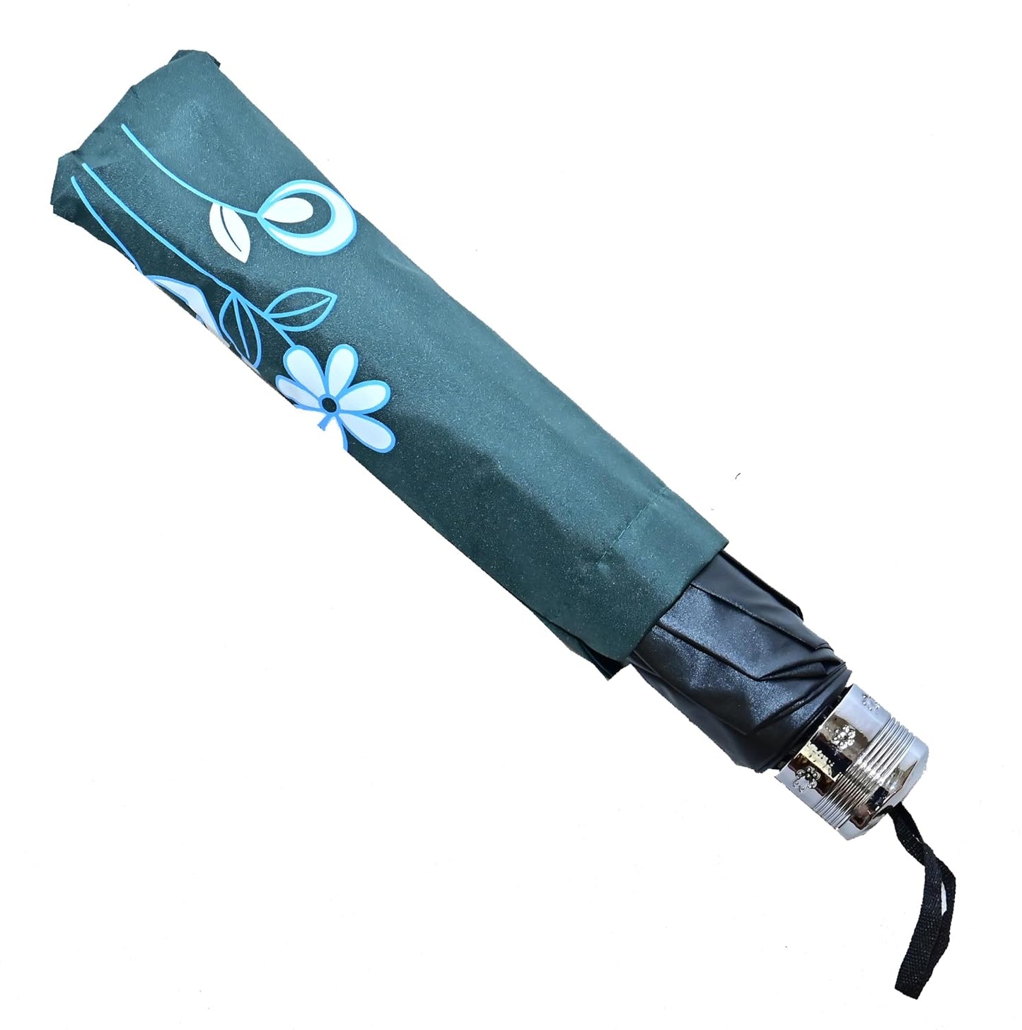 Floral Print Solid Color Stylish 3-Fold UV Protection Umbrella For Women Pack of 1