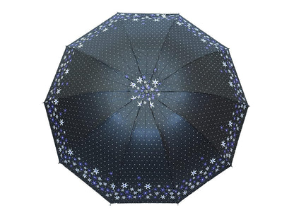 FloralPrinted 3 Fold Anti-Uv,Inner Solid Color Women Compact Umbrella,Pack of 1