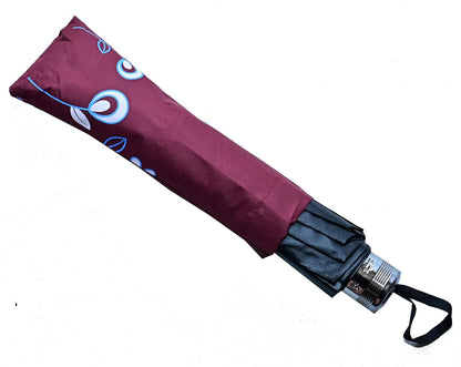 Floral Print Solid Color Stylish 3-Fold UV Protection Umbrella For Women Pack of 1