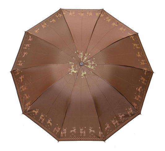 Metallic Golden print 3 fold Anti Uv Umbrella for women , Pack of 1