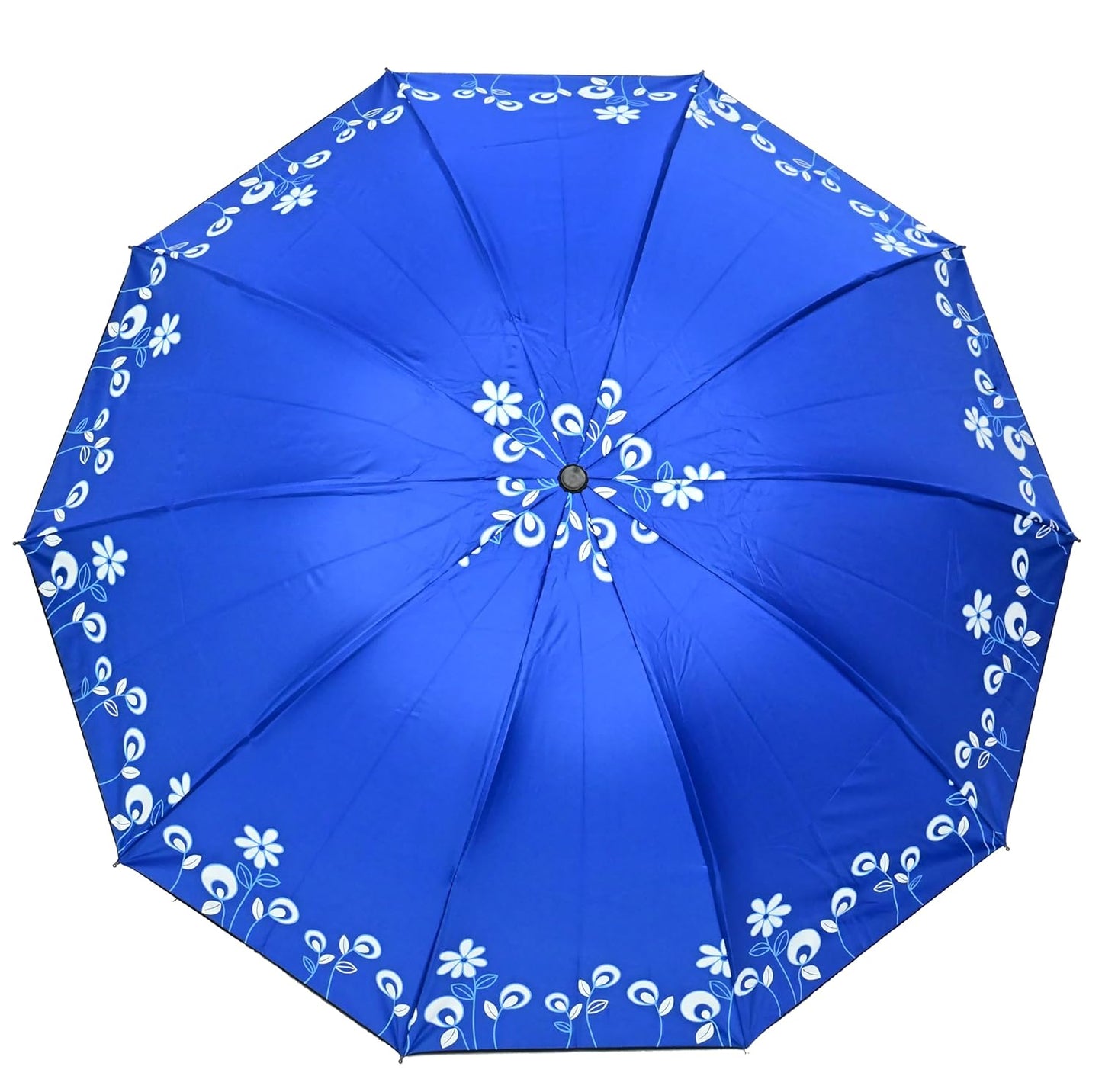 Floral Print Solid Color Stylish 3-Fold UV Protection Umbrella For Women Pack of 1
