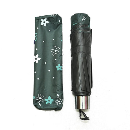 Floral Print Anti Uv/Rain 3 Folding Umbrella, Pack Of 1