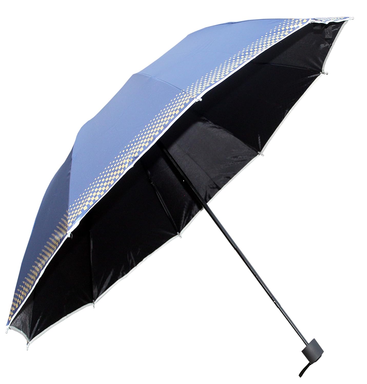 Plain MetallicColor 3 Folding Manual Open, Dome Shape Sun/Rain Office Umbrella for Women & Girls, Pack of 2 Umbrella