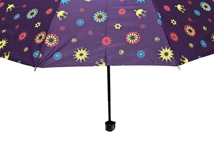 COMPACT 3 FOLD SUN/RAIN PRINTED UV PROTECTION UMBRELLA FOR WOMEN , Pack of 1