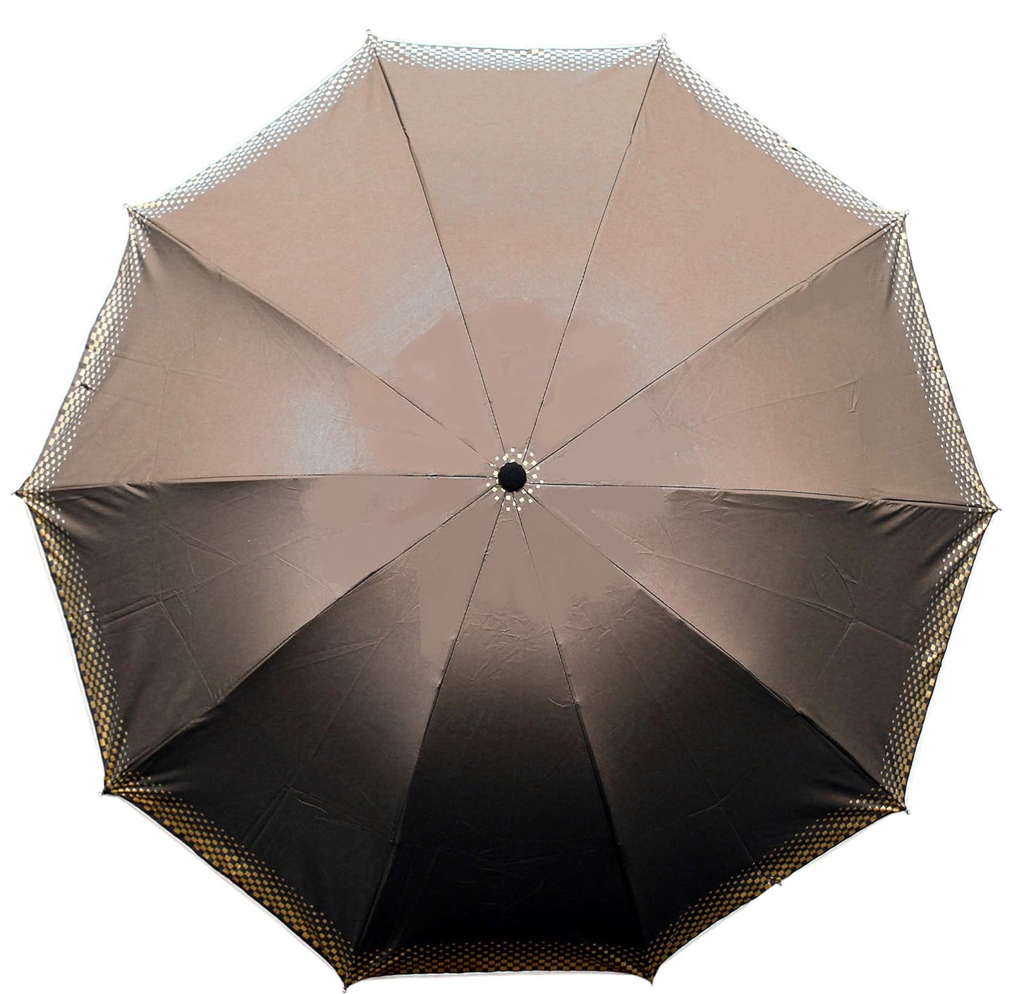 Plain MetallicColor 3 Folding Manual Open, Dome Shape Sun/Rain Office Umbrella for Women & Girls, Pack of 2 Umbrella