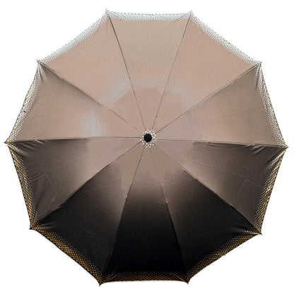 Plain MetallicColor 3 Folding Manual Open, Dome Shape Sun/Rain Office Umbrella for Women & Girls, Pack of 2 Umbrella