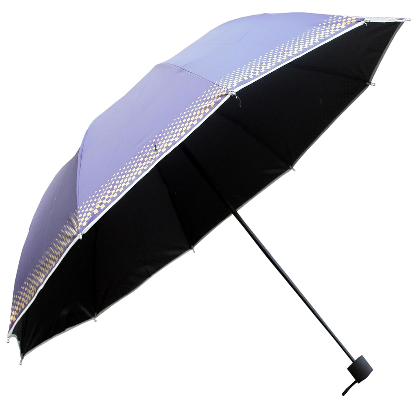 Plain MetallicColor 3 Folding Manual Open, Dome Shape Sun/Rain Office Umbrella for Women & Girls, Pack of 2 Umbrella
