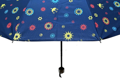 COMPACT 3 FOLD SUN/RAIN PRINTED UV PROTECTION UMBRELLA FOR WOMEN , Pack of 1