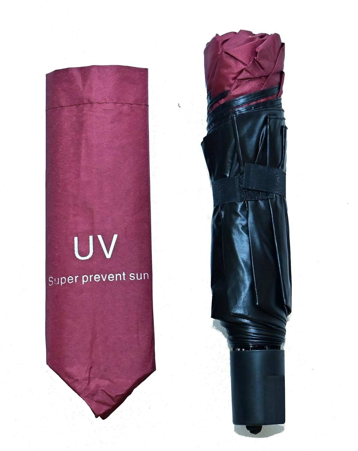 SOLID COLOR UV PROTECTION COMPACT EASY TO CARRY UNISEX 3 FOLD UMBRELLA,Pack Of 1