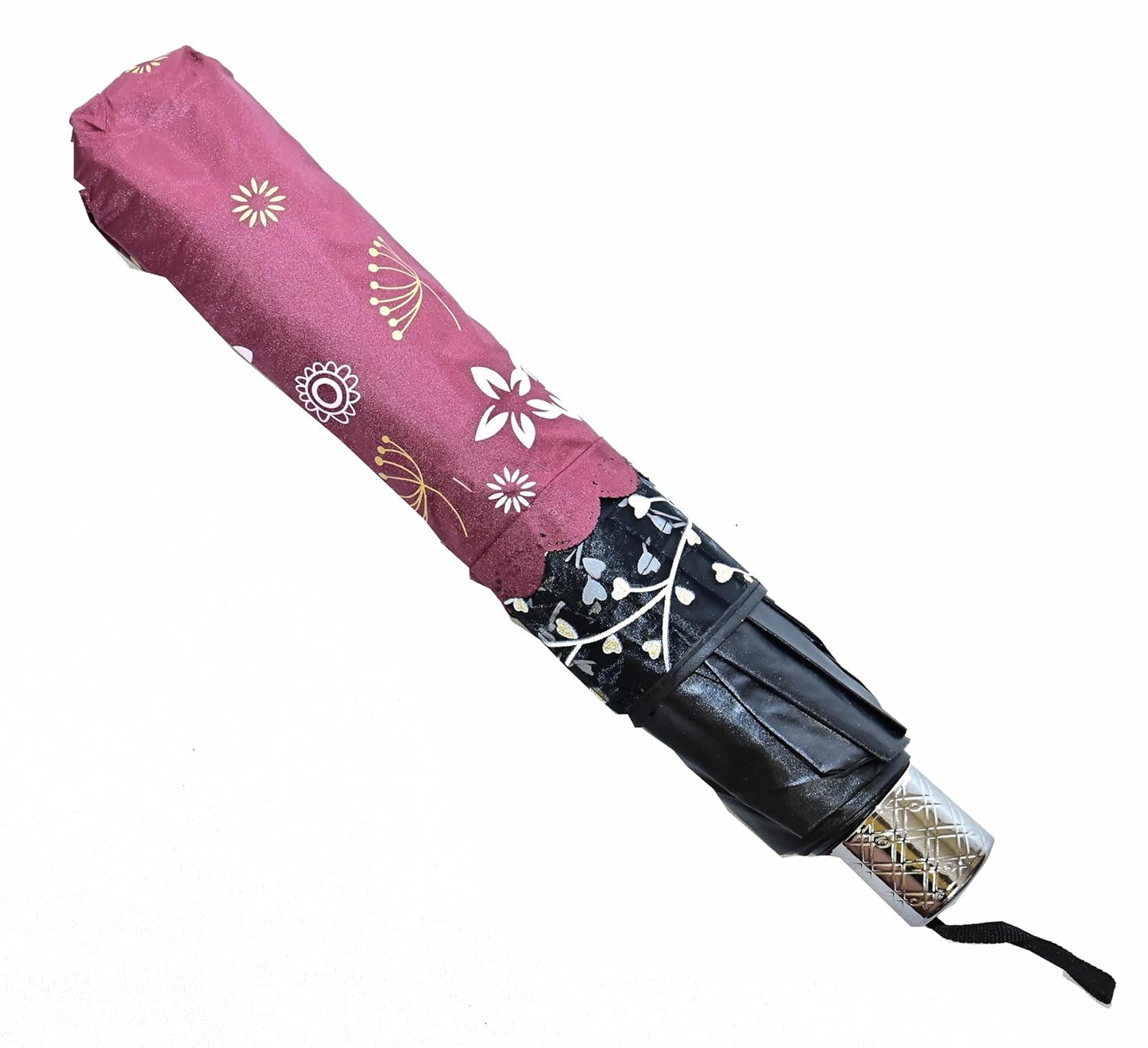 Stylish 3-Fold Umbrella All-Weather Comfort With Netted Border, Pack of 1