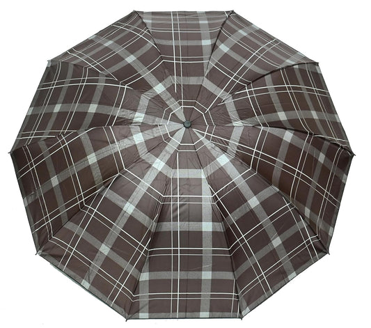 WIND PROOF CHECKED UNISEX DOME SHAPE XXXL SIZE UV PROTECTION UMBRELLA, PACK OF 1