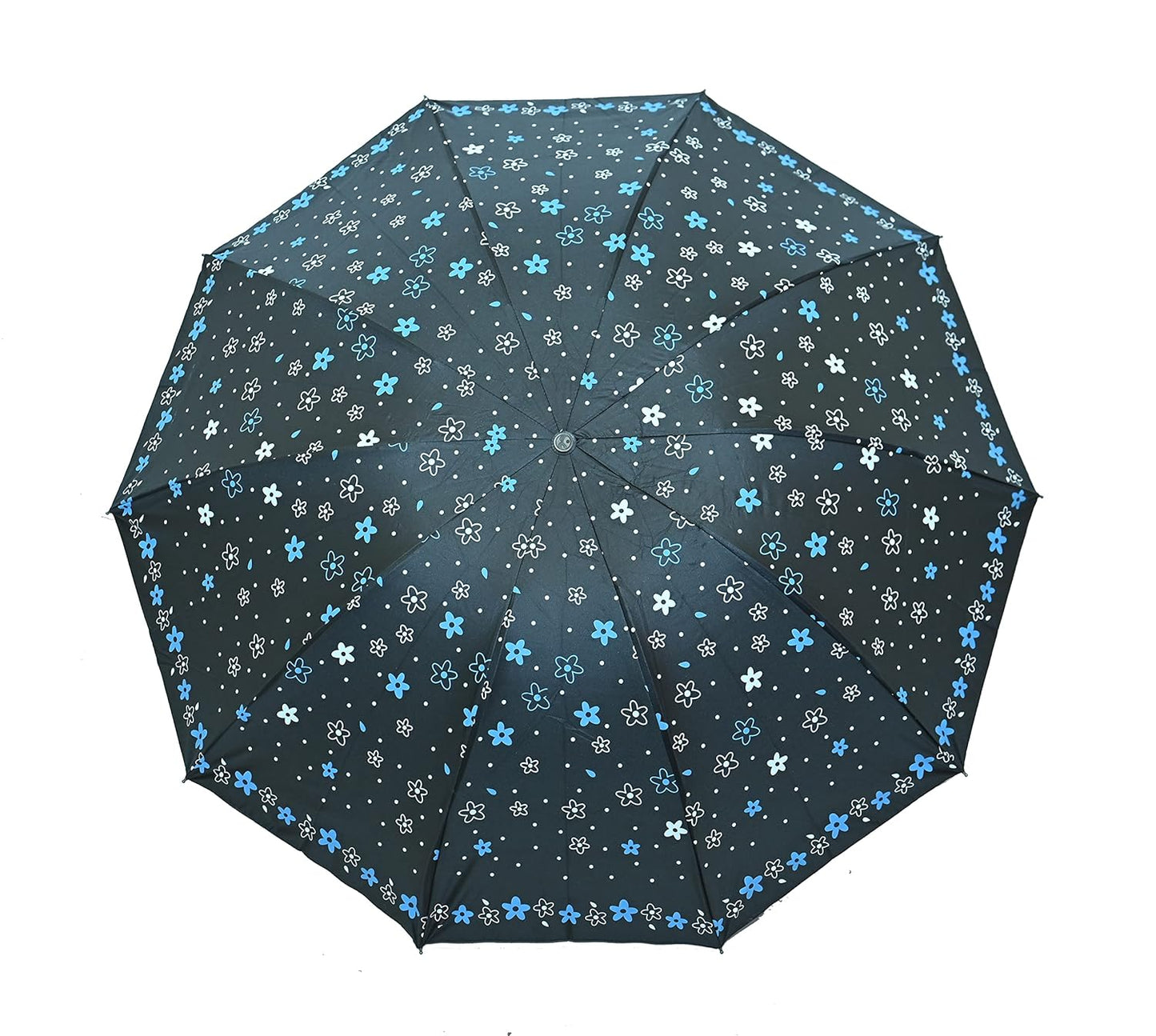 Floral Print Anti Uv/Rain 3 Folding Umbrella, Pack Of 1