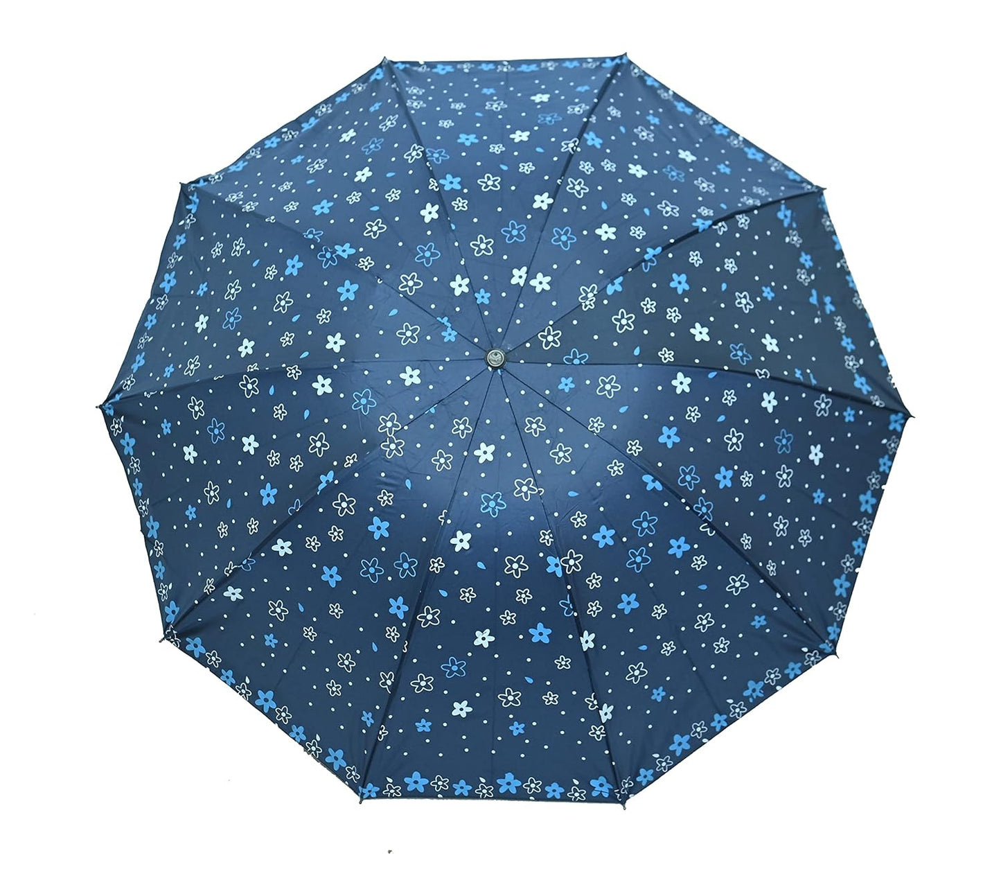 Floral Print Anti Uv/Rain 3 Folding Umbrella, Pack Of 1