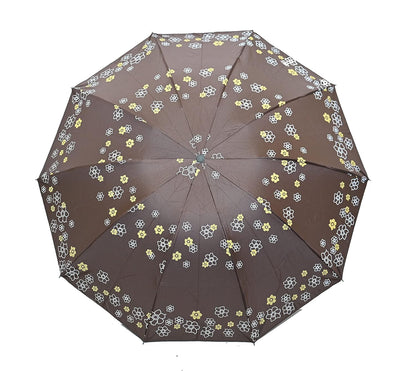 Rose Print Anti Uv/Rain 3 Folding Umbrella, Pack Of 1