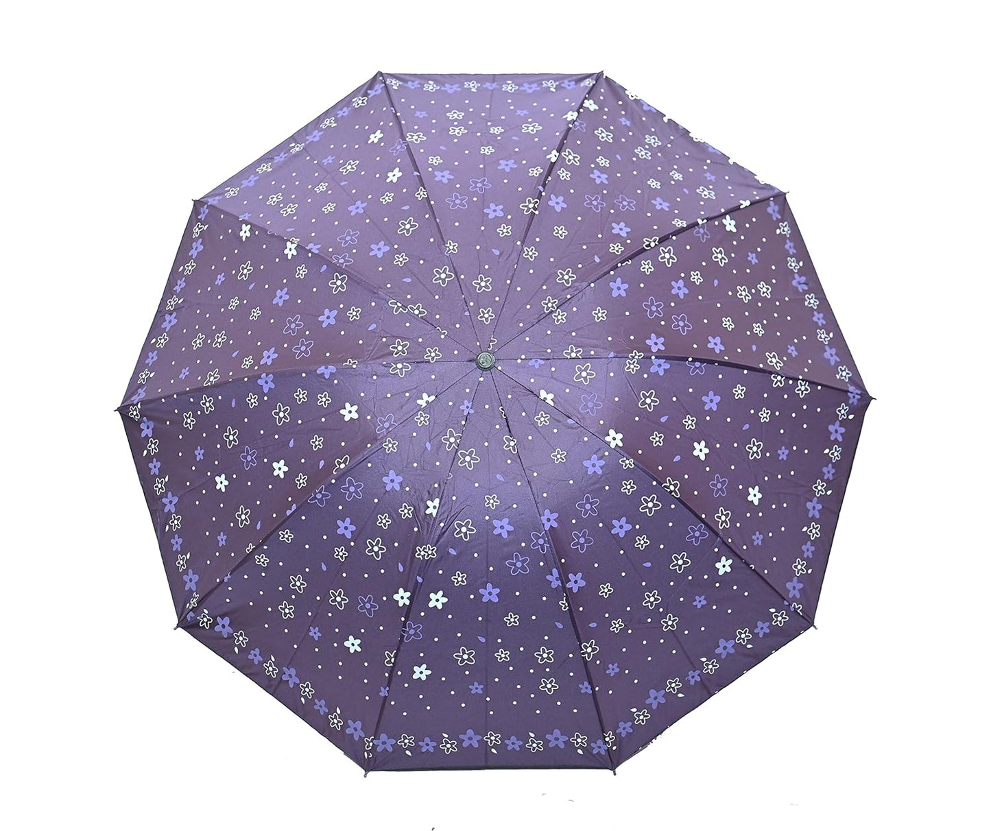 Floral Print Anti Uv/Rain 3 Folding Umbrella, Pack Of 1