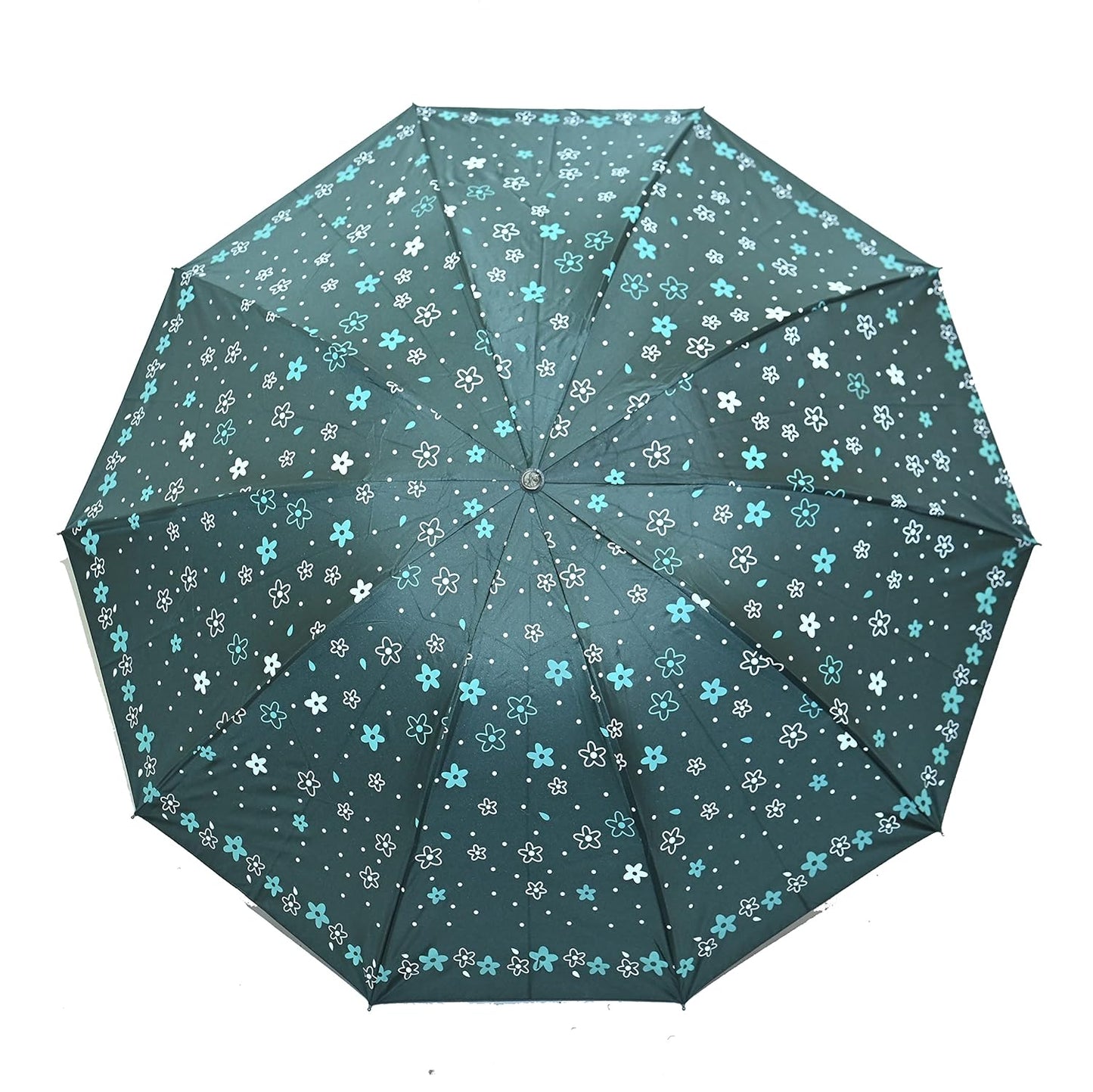 Floral Print Anti Uv/Rain 3 Folding Umbrella, Pack Of 1
