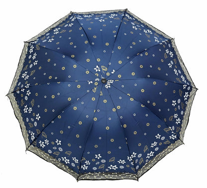 Stylish 3-Fold Umbrella All-Weather Comfort With Netted Border, Pack of 1