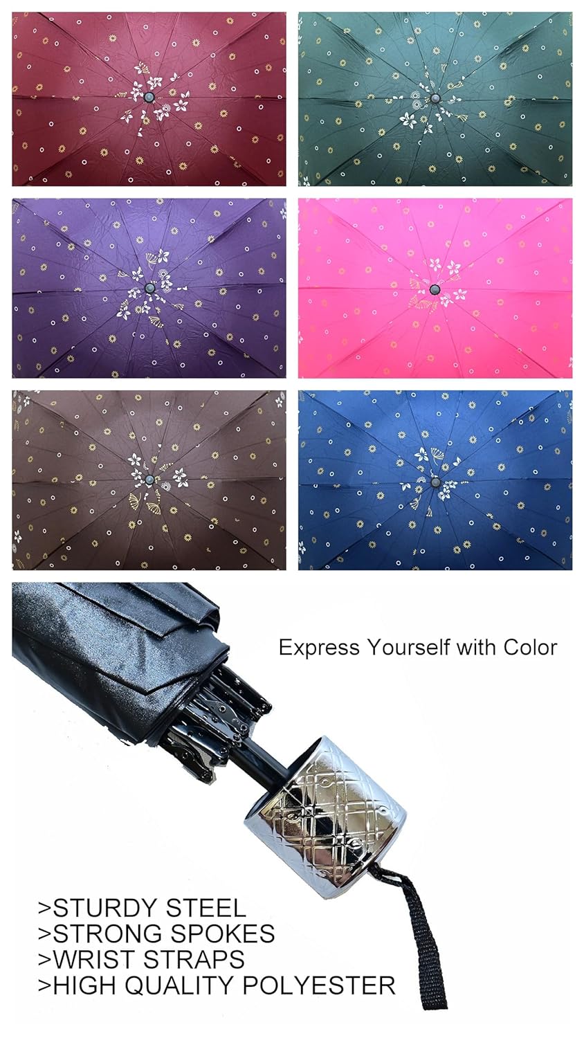 Stylish 3-Fold Umbrella All-Weather Comfort With Netted Border, Pack of 1