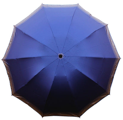 Plain MetallicColor 3 Folding Manual Open, Dome Shape Sun/Rain Office Umbrella for Women & Girls, Pack of 2 Umbrella