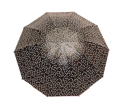 FloralPrinted 3 Fold Anti-Uv,Inner Solid Color Women Compact Umbrella,Pack of 1