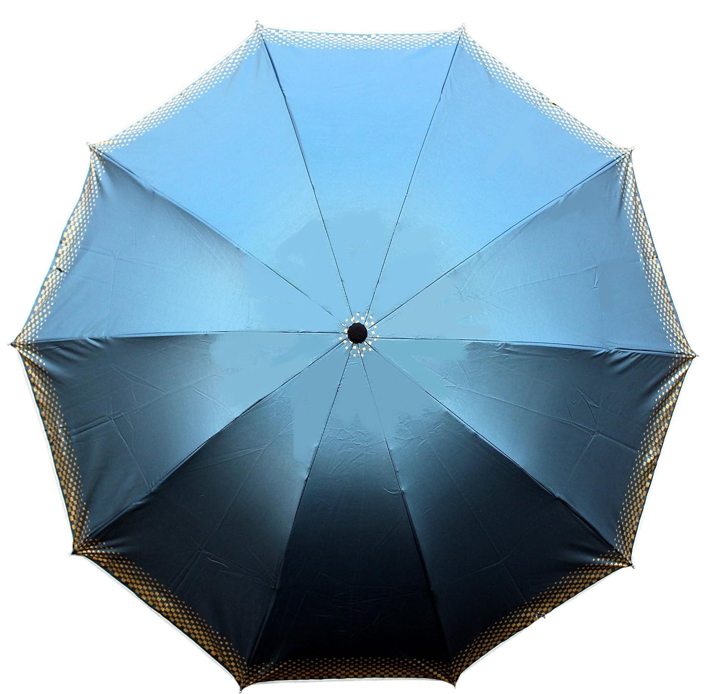 Plain MetallicColor 3 Folding Manual Open, Dome Shape Sun/Rain Office Umbrella for Women & Girls, Pack of 2 Umbrella