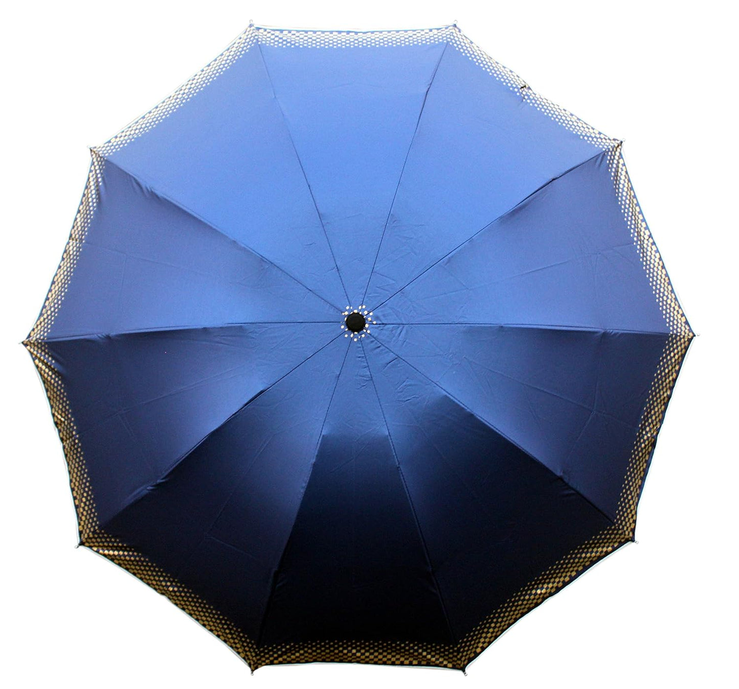 Plain MetallicColor 3 Folding Manual Open, Dome Shape Sun/Rain Office Umbrella for Women & Girls, Pack of 2 Umbrella