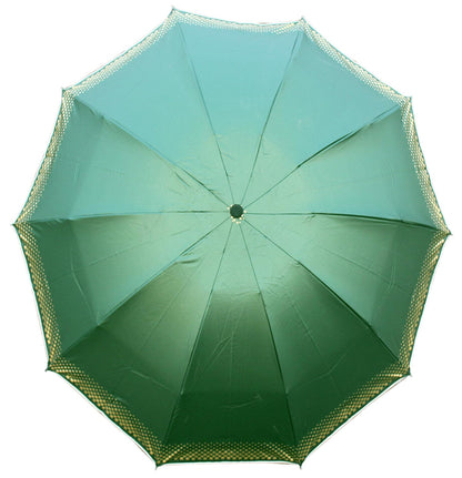 Plain MetallicColor 3 Folding Manual Open, Dome Shape Sun/Rain Office Umbrella for Women & Girls, Pack of 2 Umbrella