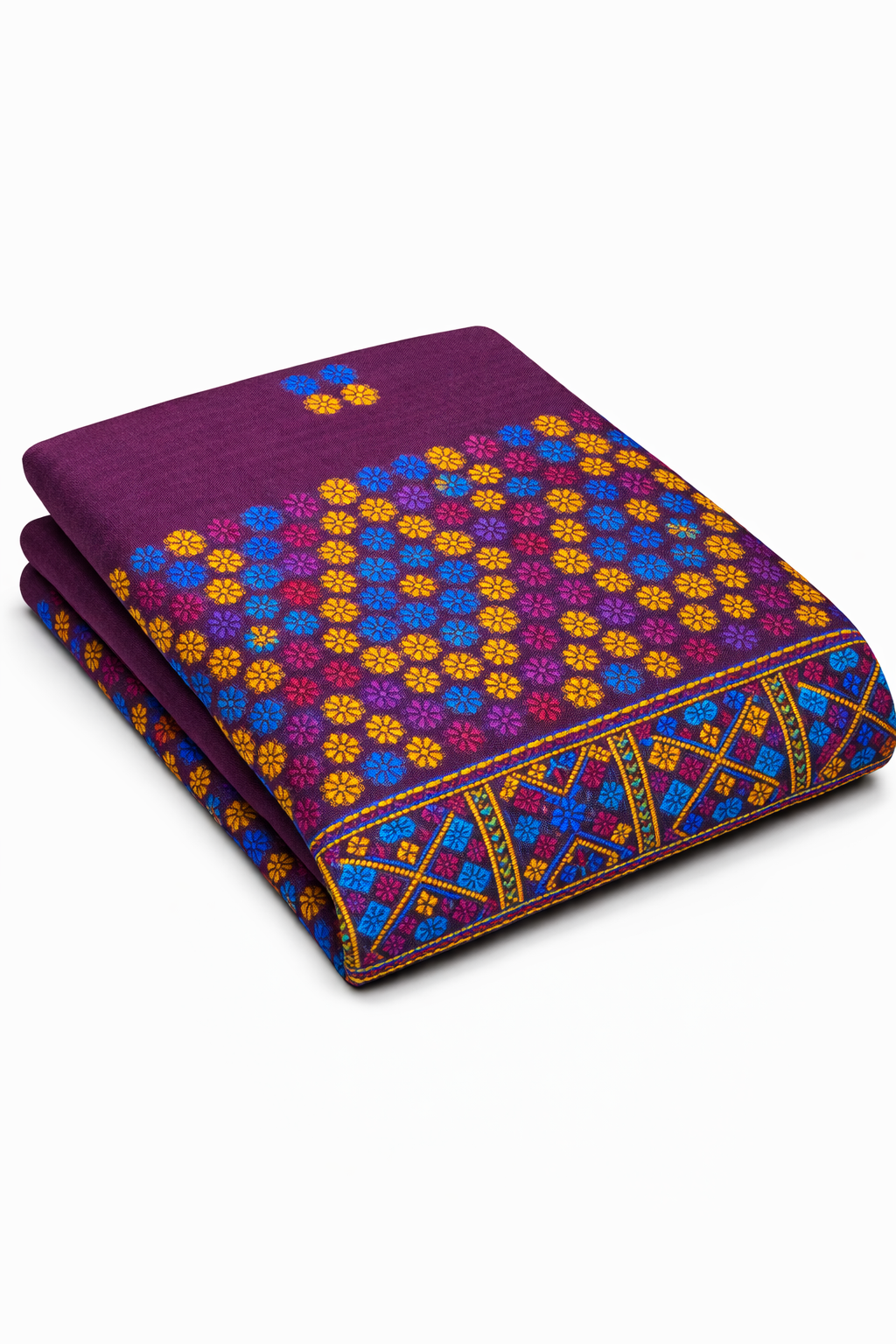 Mekhela Chador Set,Fixed Pari | Elegant Missing Design | PURPLE