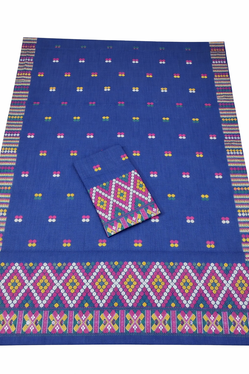 Wash Cotton | Mekhela Chador Set | Missing Design | NAVY