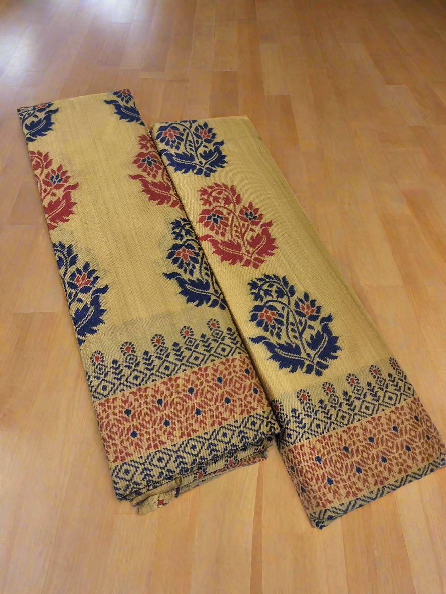 Fixed Pari Embroidery Women Designer Mekhela Chador Muga Color