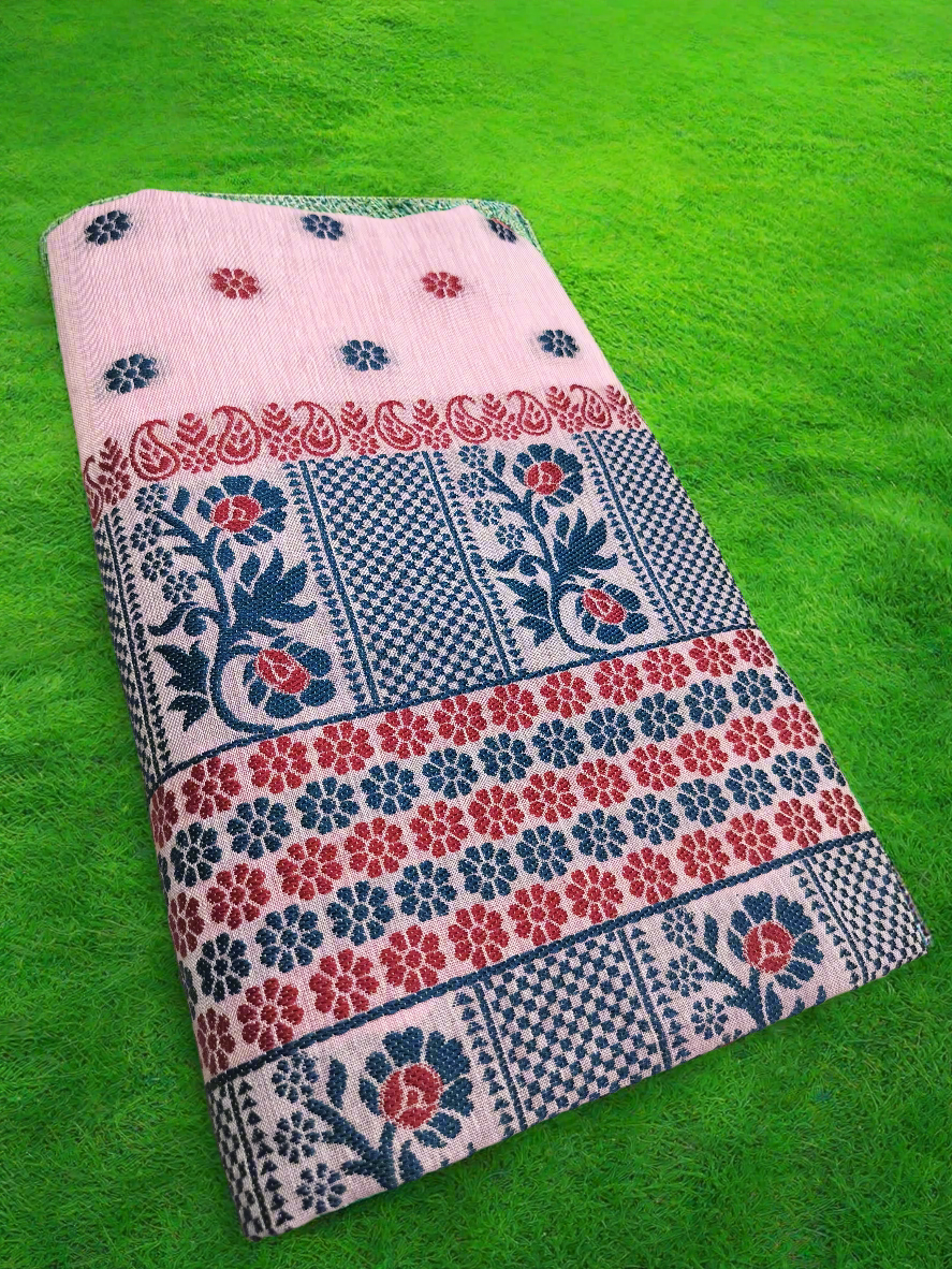 FIXED PARI COTTON BUWA MEKHELA CHADOR DESIGNER SET BABY PINK Colour *FRESH ARRIVAL*