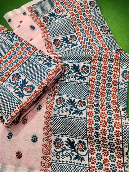 FIXED PARI COTTON BUWA MEKHELA CHADOR DESIGNER SET BABY PINK Colour *FRESH ARRIVAL*