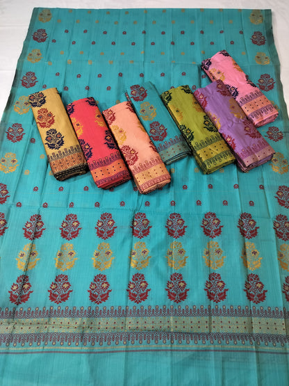 Fixed Pari Embroidery Women Designer Mekhela Chador Purple Color