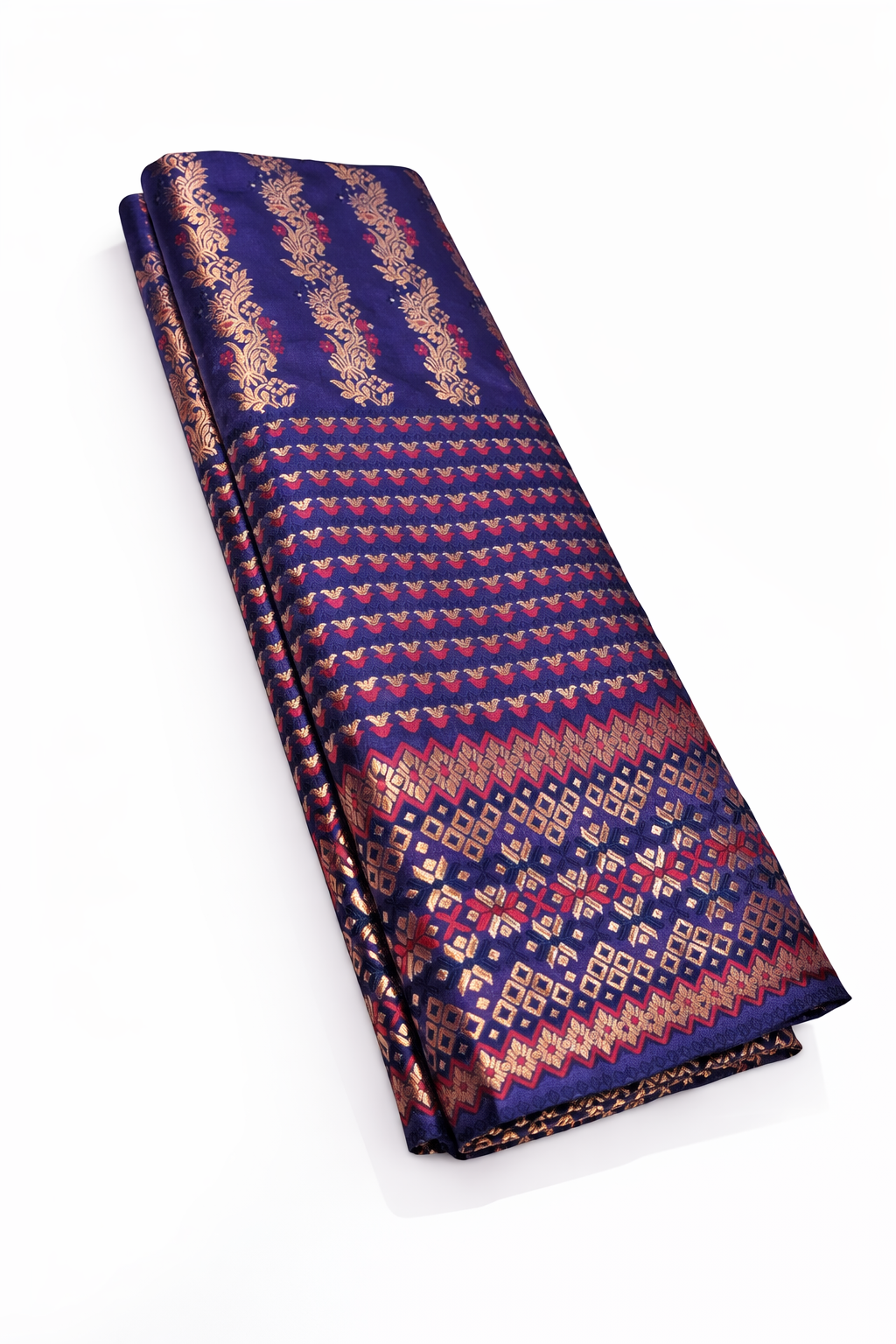 MixPat Fancy Mekhela Chador set Fixed Pari With Blouse Piece Purple