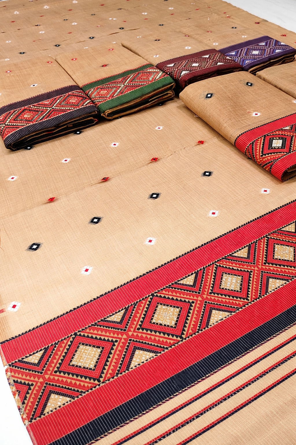 Mekhela Chador Set,Soft Fabric| Elegant Handwoven Design | Red