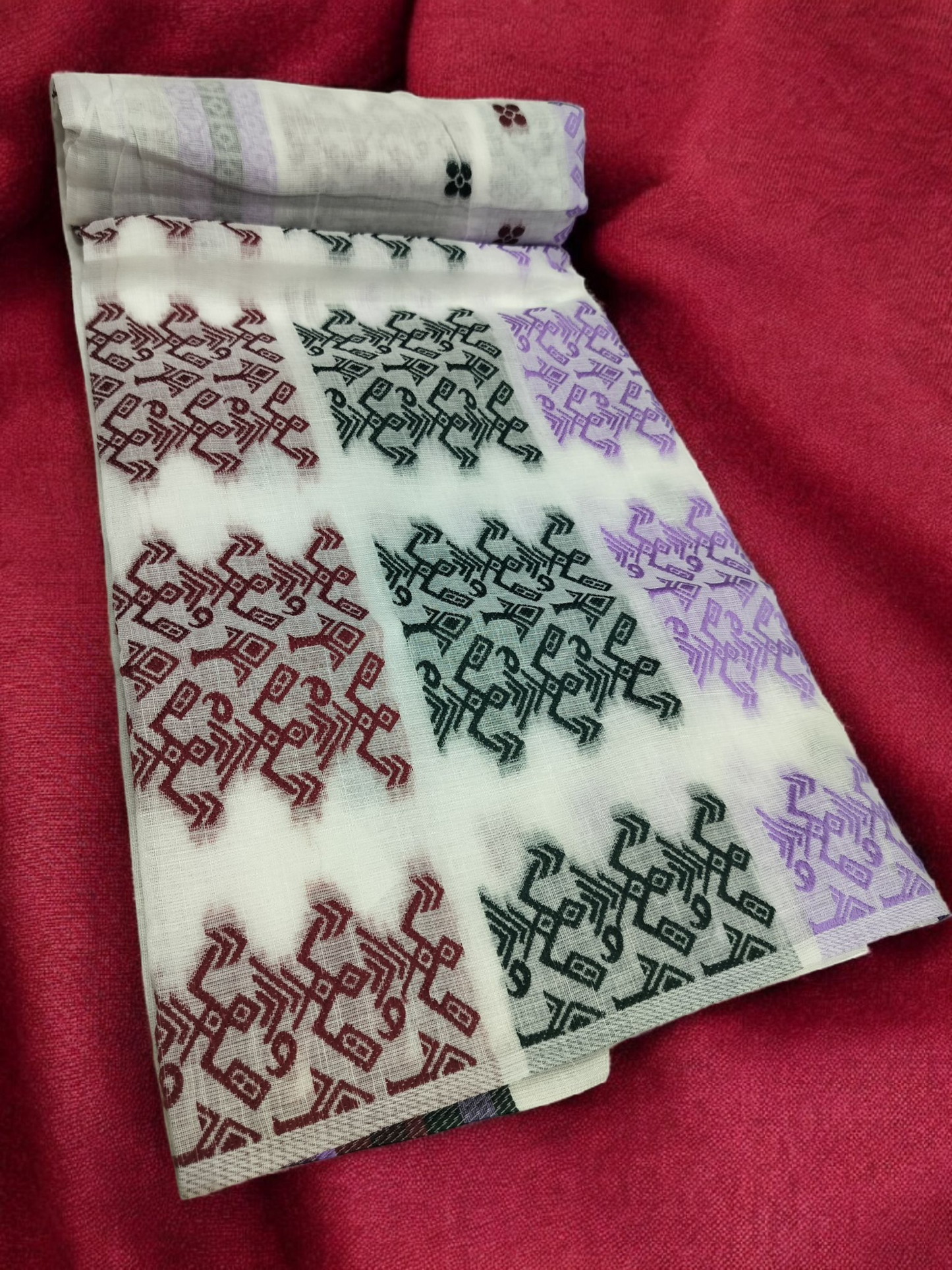 Mulicoloured Buwa 100% Premium Cotton-Maroon